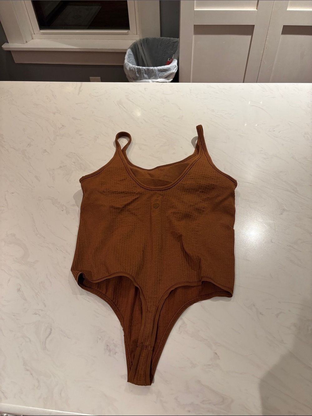 Lululemon Ribbed Rust Bodysuit - Picture 2 of 4